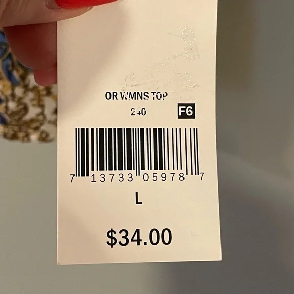 NWT size L women’s Opehelia Roe dress shirt with elastic sleeves multi color - Picture 5 of 9